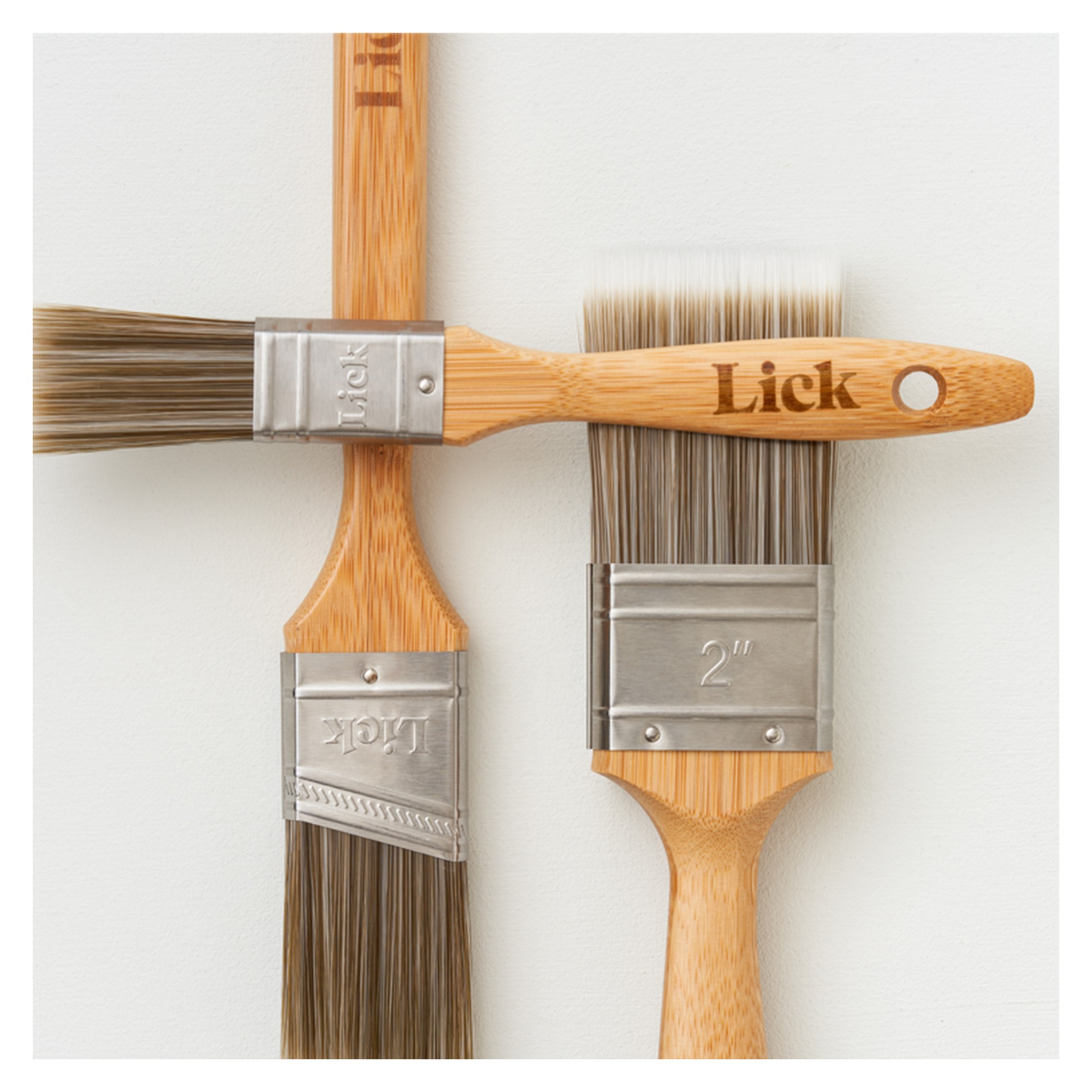 LickTools bamboo handle flat brush set, view 2