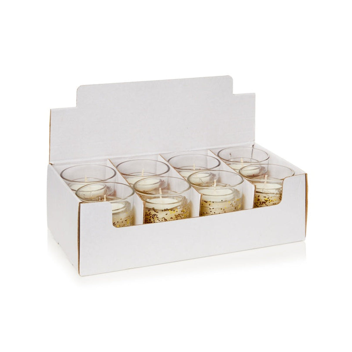 Lit Gold Glitter Gel Candle - 8cm 7 LEDs, view 2