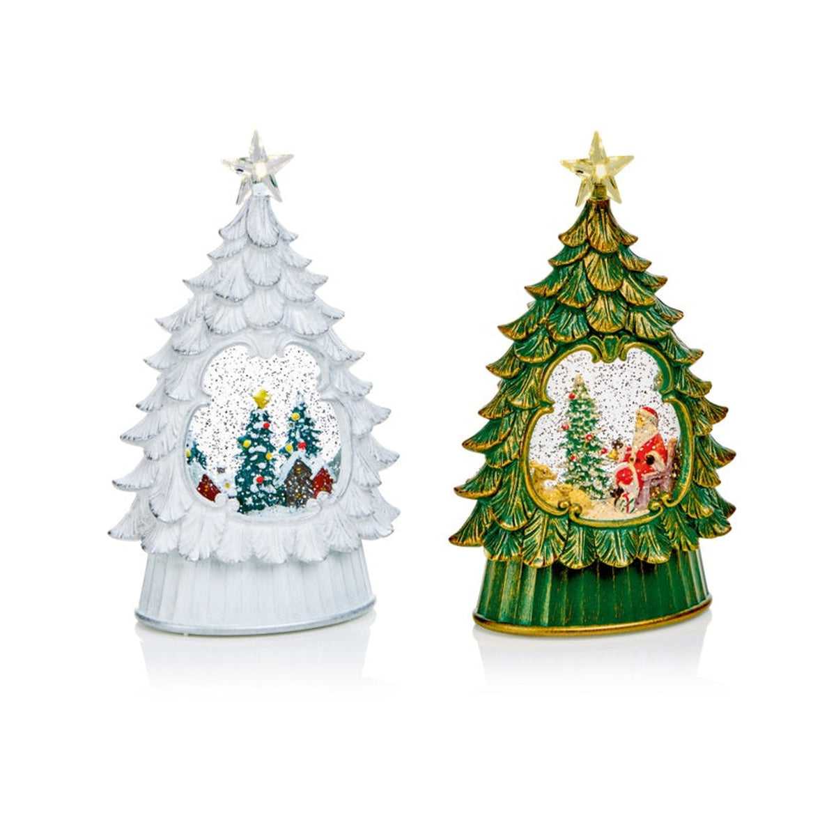 Lit Water Globe Tree with Star - 26cm, view 2
