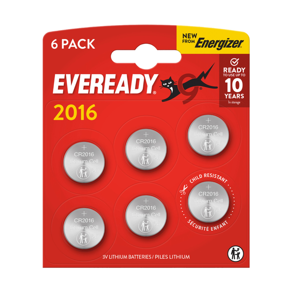 Lithium CR2016 Batteries - Card of 6