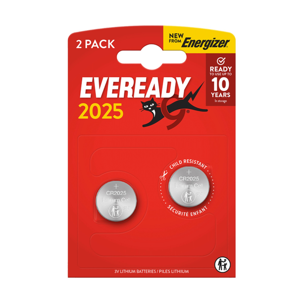 Lithium CR2025 Batteries - Card of 2