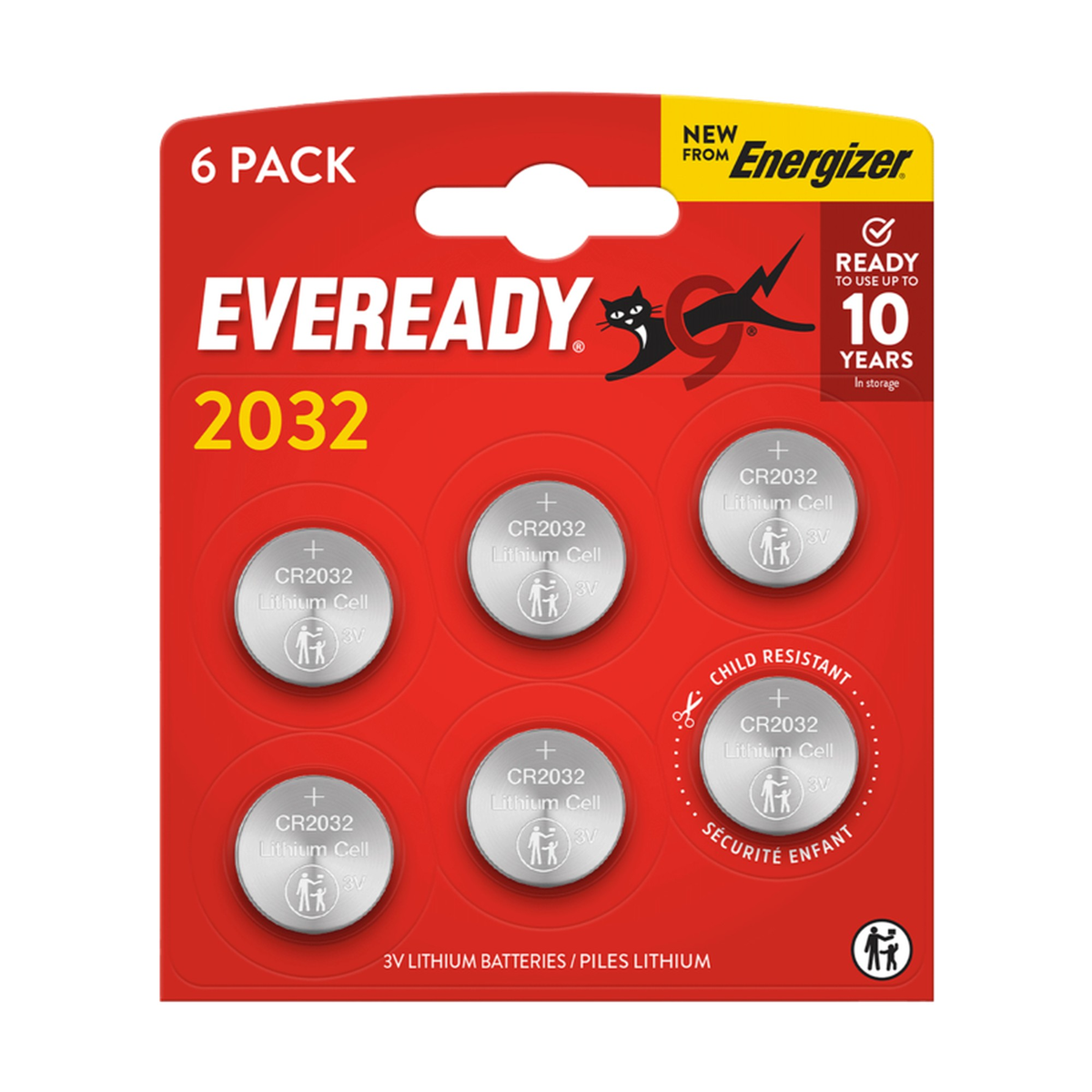 Lithium CR2032 Batteries - Card of 6
