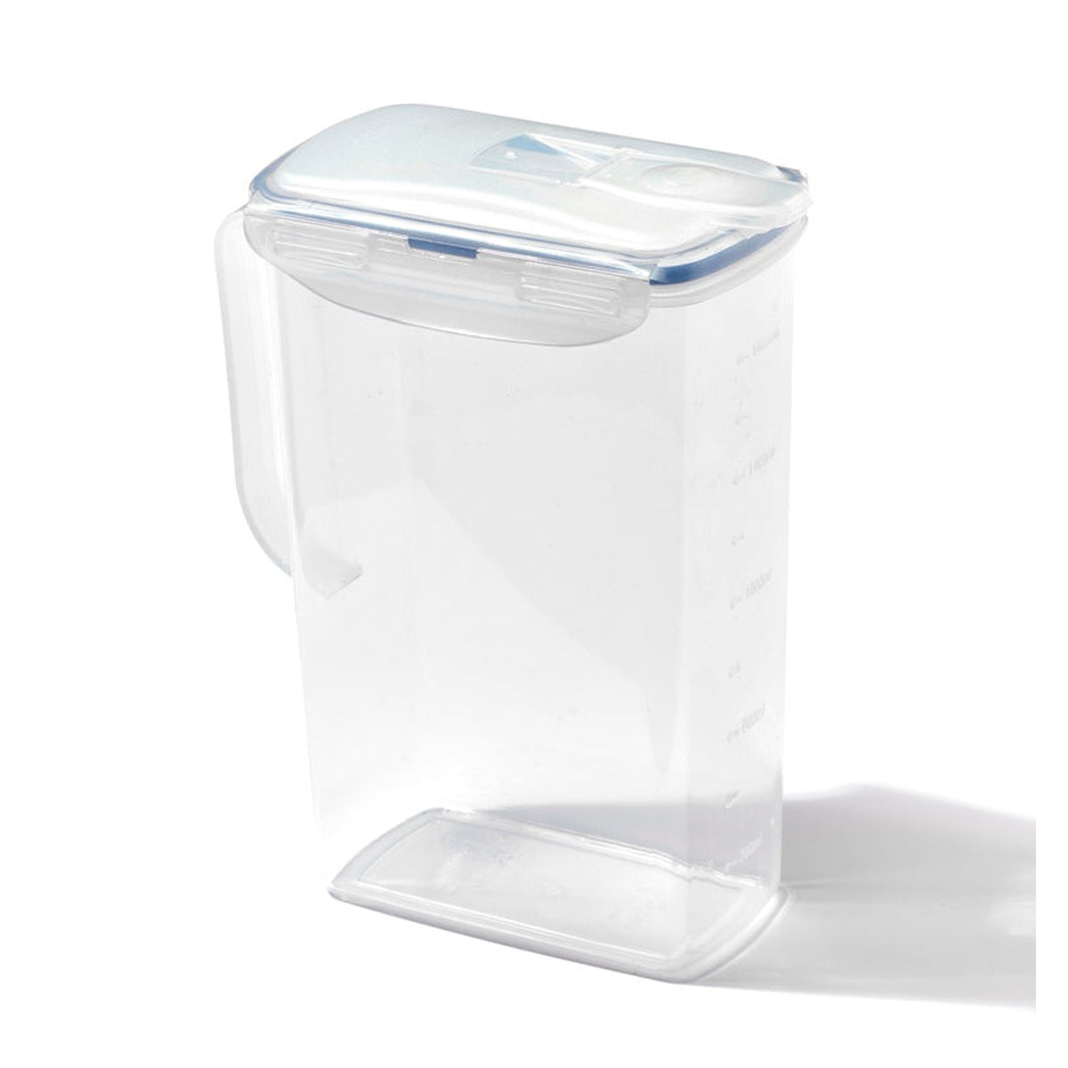 Locknlock 2L rectangular fridge door jug clear and blue, view 2