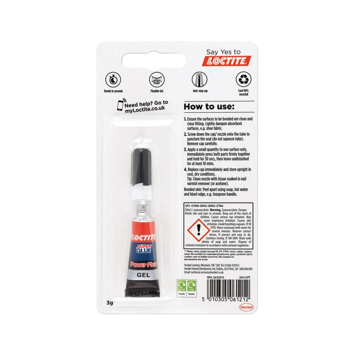 Loctite Super Glue Power Gel 3g tube, view 4
