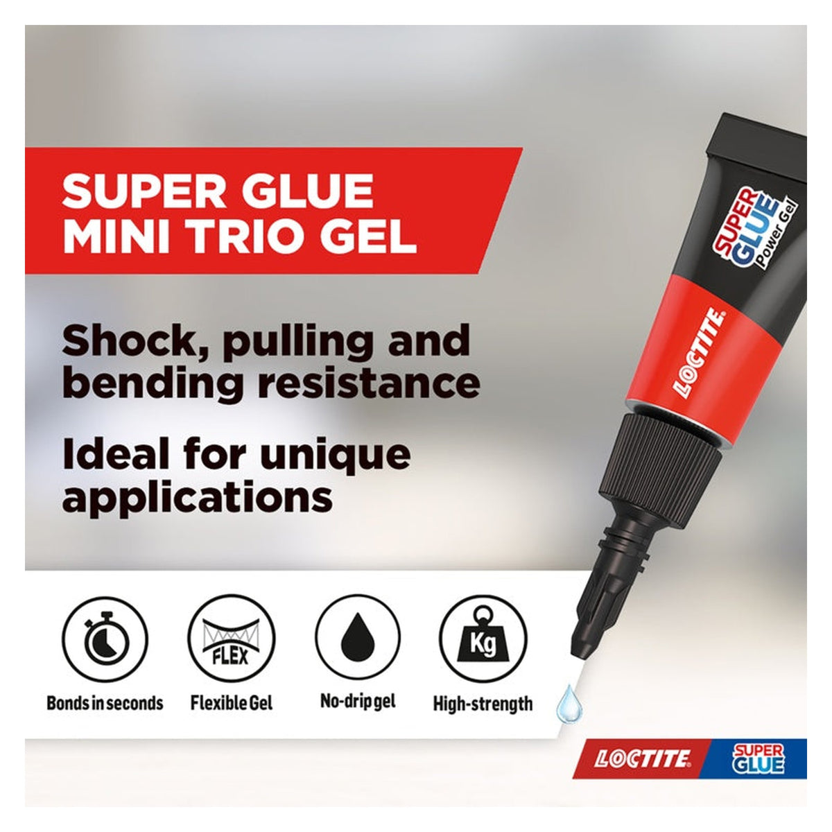 Loctite Super Glue Power Gel mini trio, 3 x 1g tubes, view 4