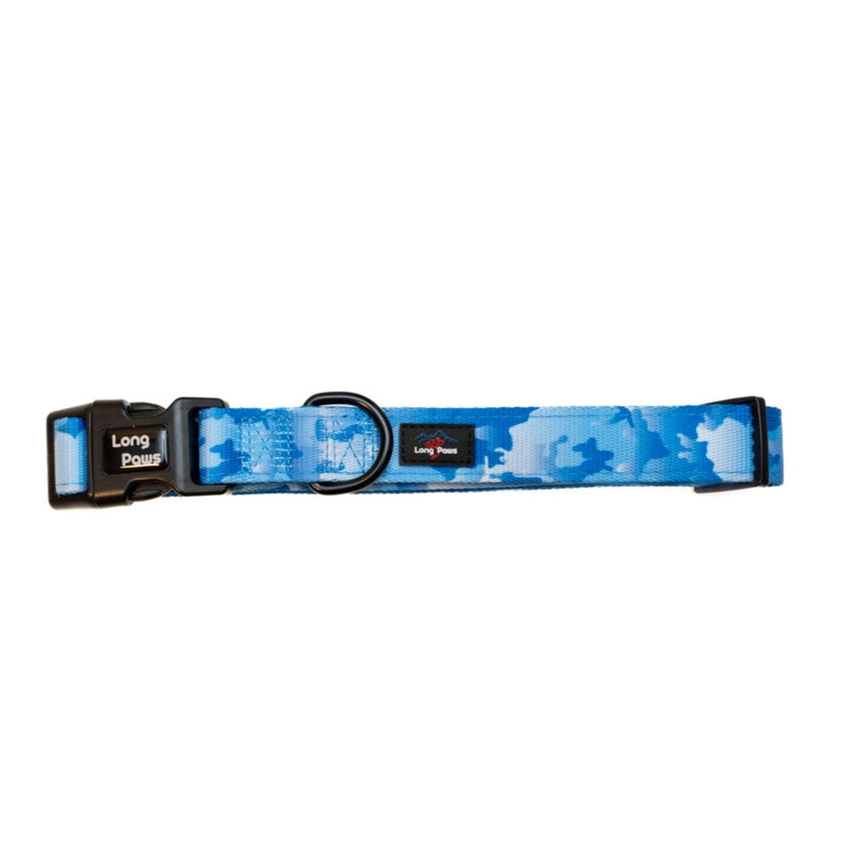 Long Paws blue camo dog collar, small, view 2