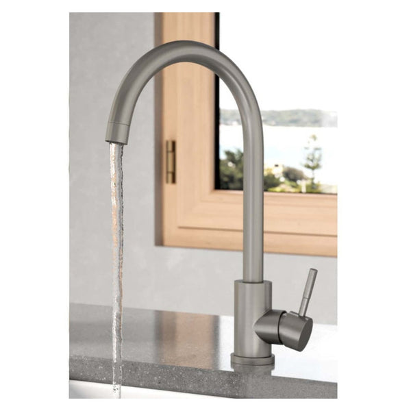Manhattan Kitchen Mixer Tap - Brushed Stainless Steel