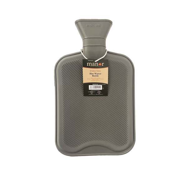Manor 2L grey hot water bottle