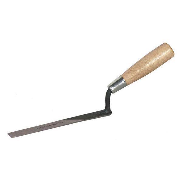 Marshalltown tuck pointer with forged blade and wooden handle