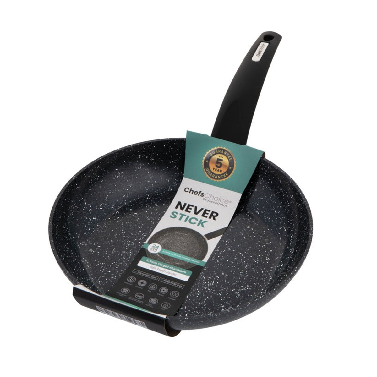 Mastercook 24cm forged aluminium marble frying pan, view 4