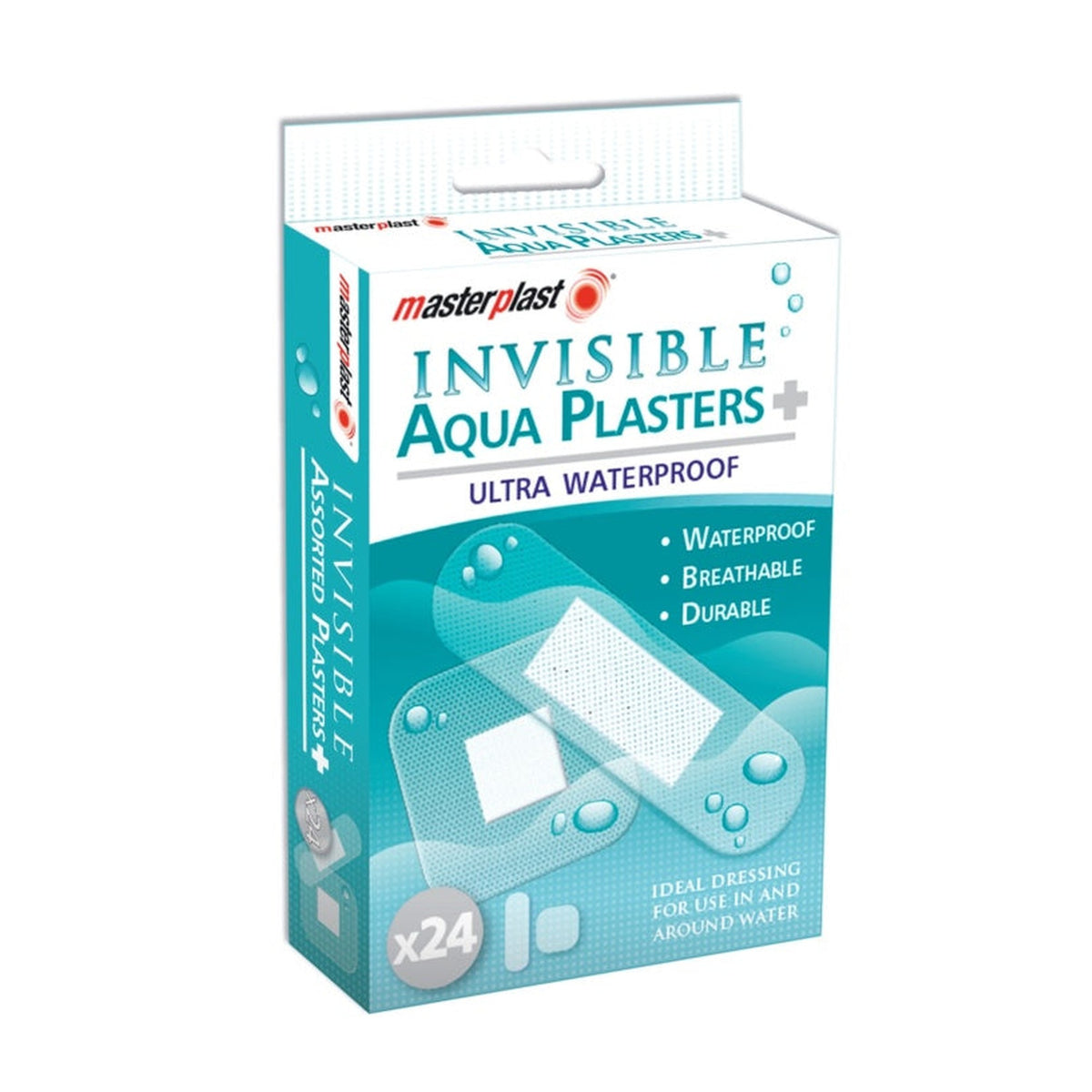 Masterplast Invisible Aqua plasters, pack of 24