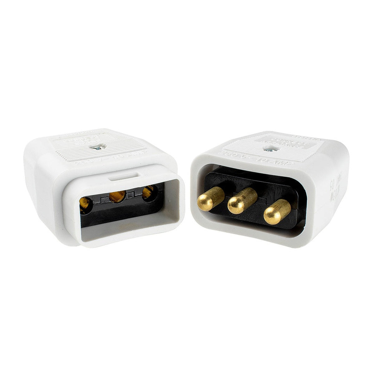 Masterplug white 10 amp three pin heavy duty connector