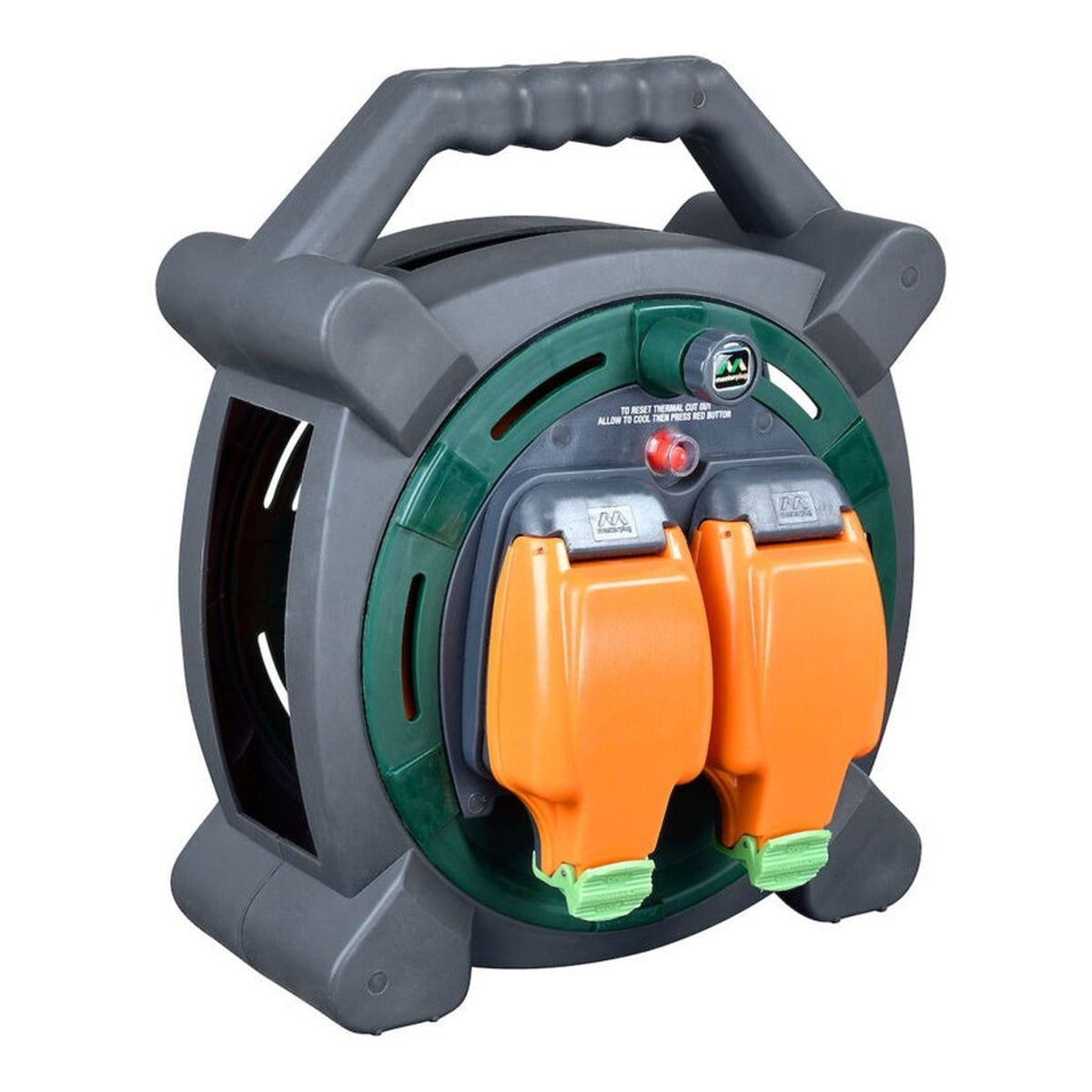 Masterplug 20m 2 gang IP54 weatherproof cable reel