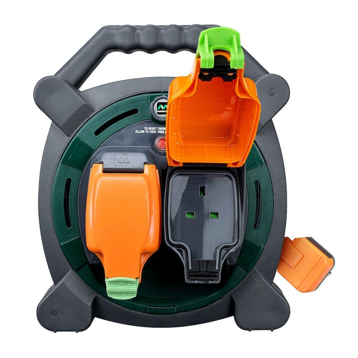 Masterplug 20m 2 gang IP54 weatherproof cable reel, view 2