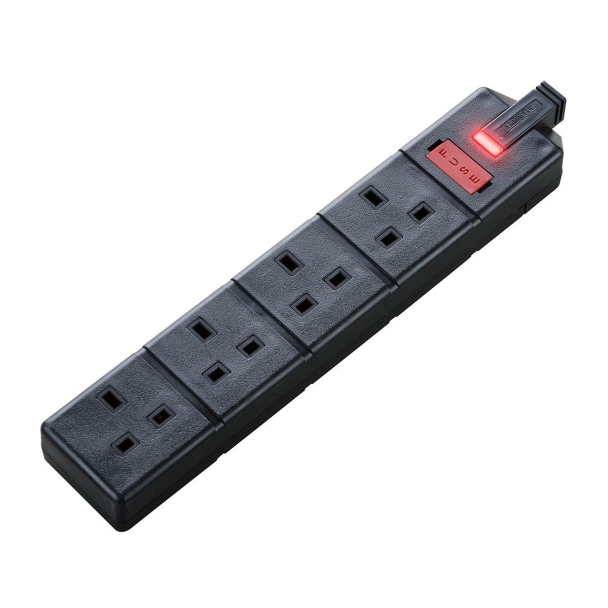 Masterplug 4 socket 13 amp black heavy duty trailing socket, view 2