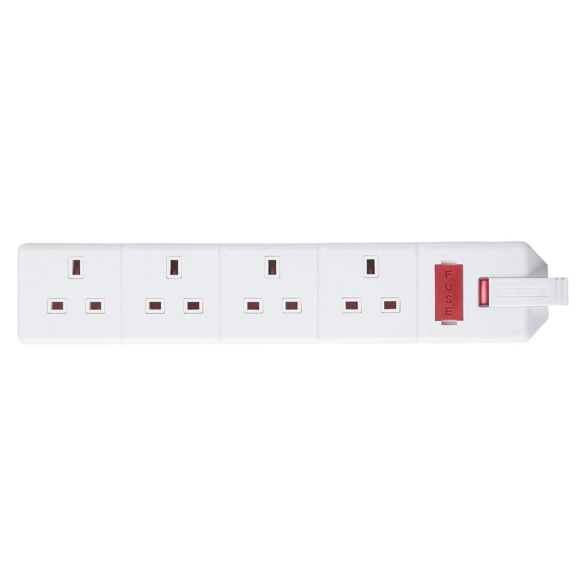 Masterplug white 4 socket heavy duty trailing socket, view 4