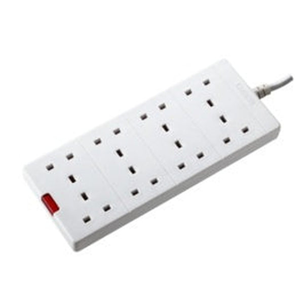 Masterplug 8 gang 2m white extension lead