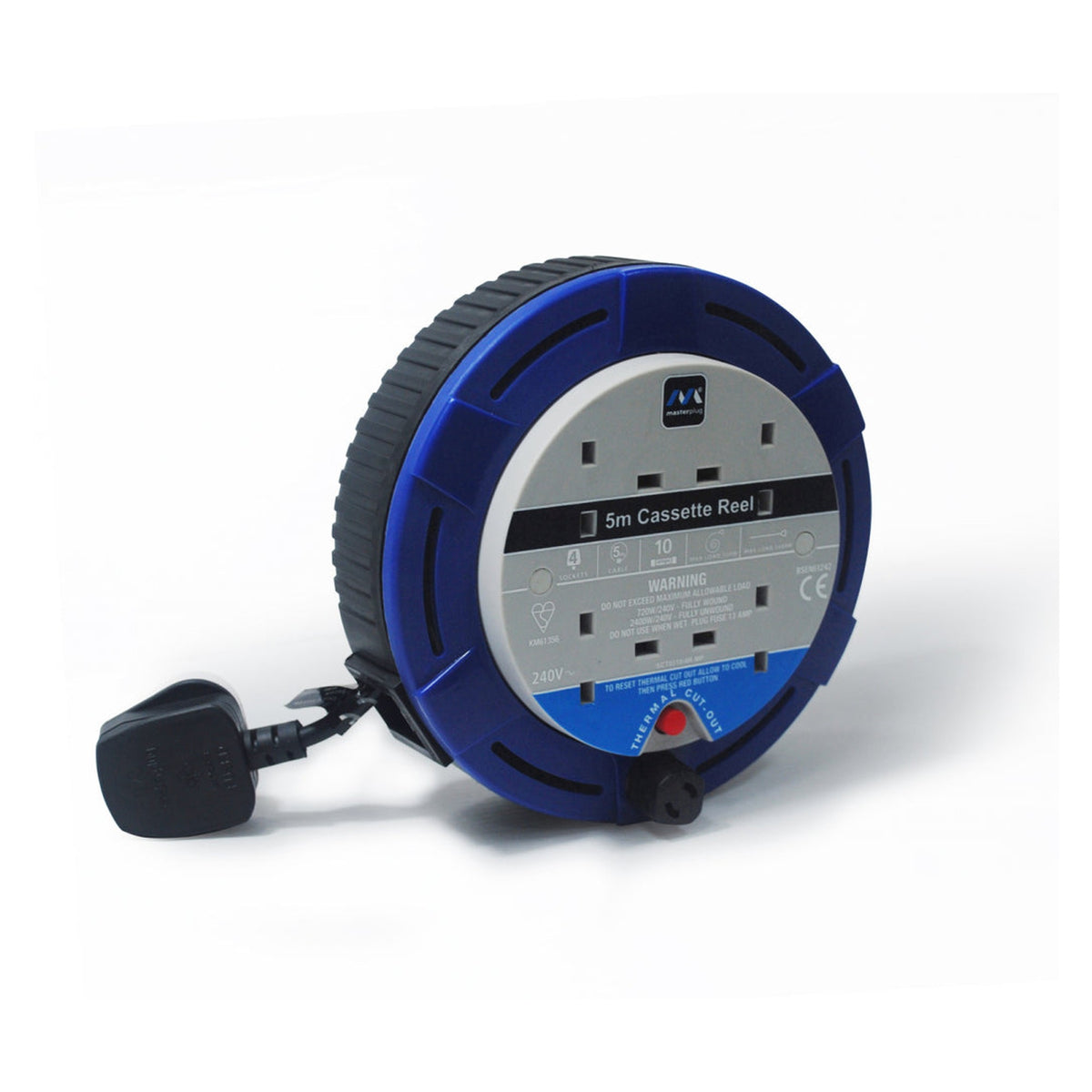 Masterplug 5m 10 amp 4 socket cable reel