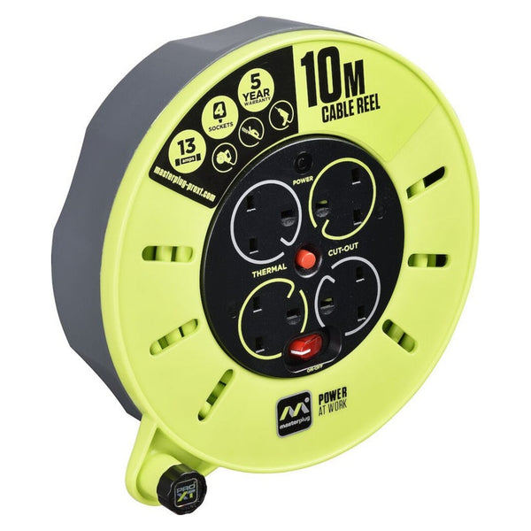 Masterplug Pro XT 10m 4 gang cable reel