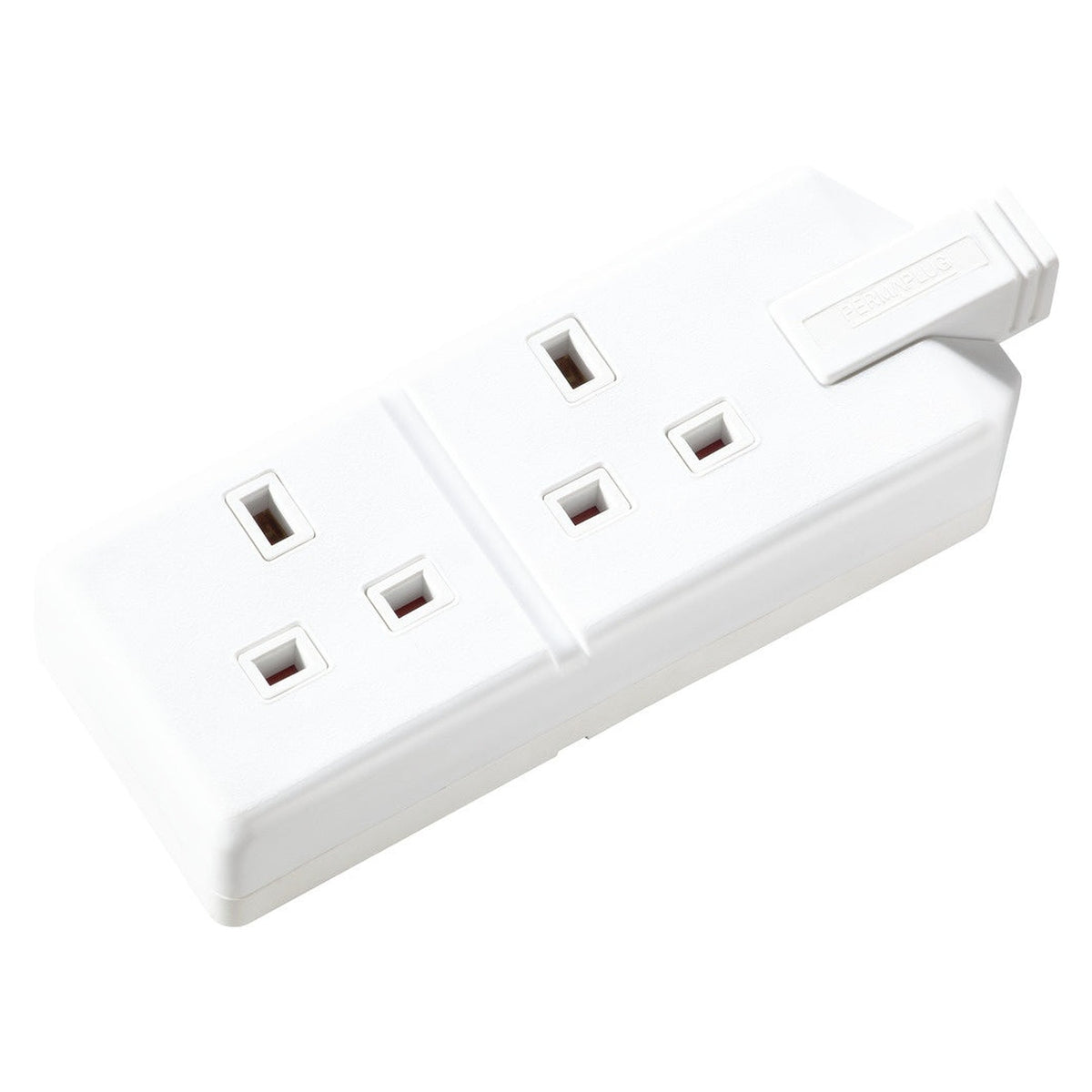 Masterplug white twin extension socket