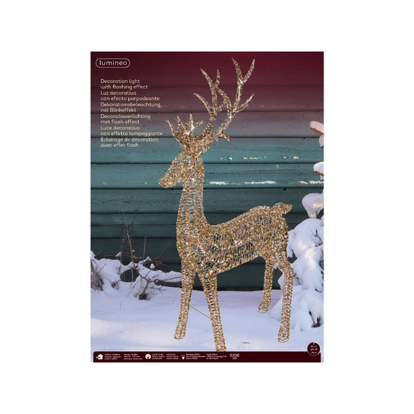 Micro 5200 LED Reindeer Gold/Warm White - 270cm