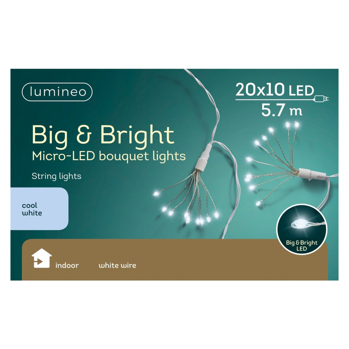 Micro Big LED Bouquet - Cool White/White Cable, view 2