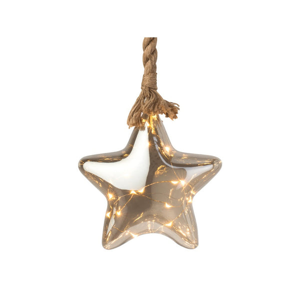 Micro LED Star With Rope - Warm White
