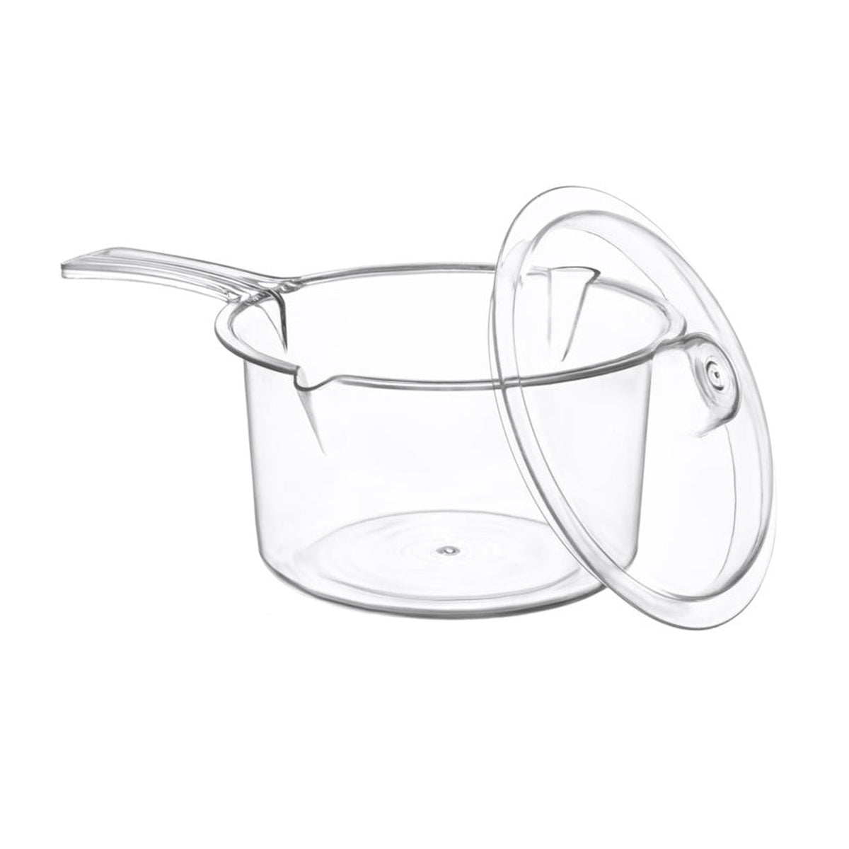 Microwave Essentials large clear saucepan and lid, 850ml, view 2