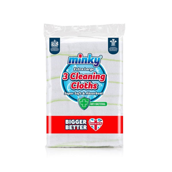 Pack of 3 Minky anti-bac cleaning cloths