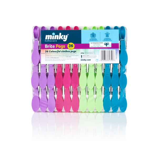 Minky Brite coloured clothes pegs pack of 36