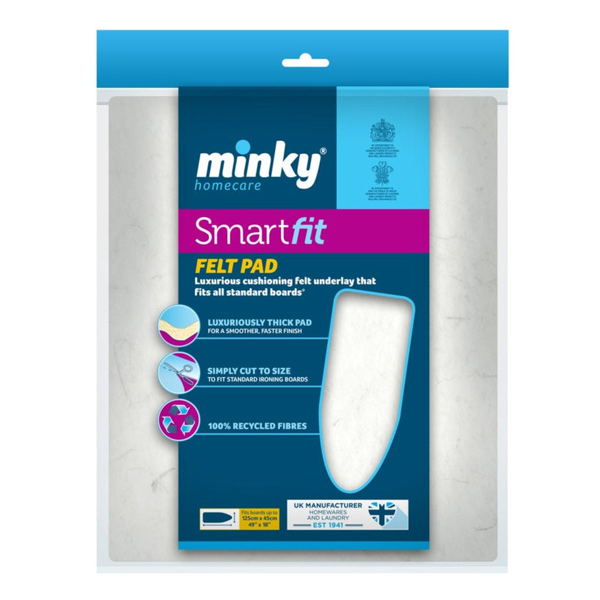 Minky Smartfit felt pad for ironing board 122 x 45cm