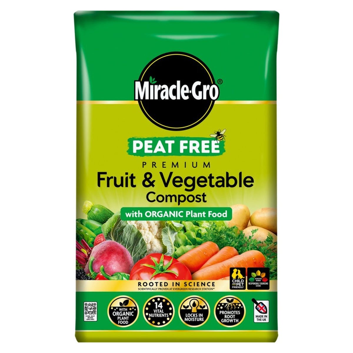 Miracle-Gro Organic Fruit and Veg peat free compost 40L