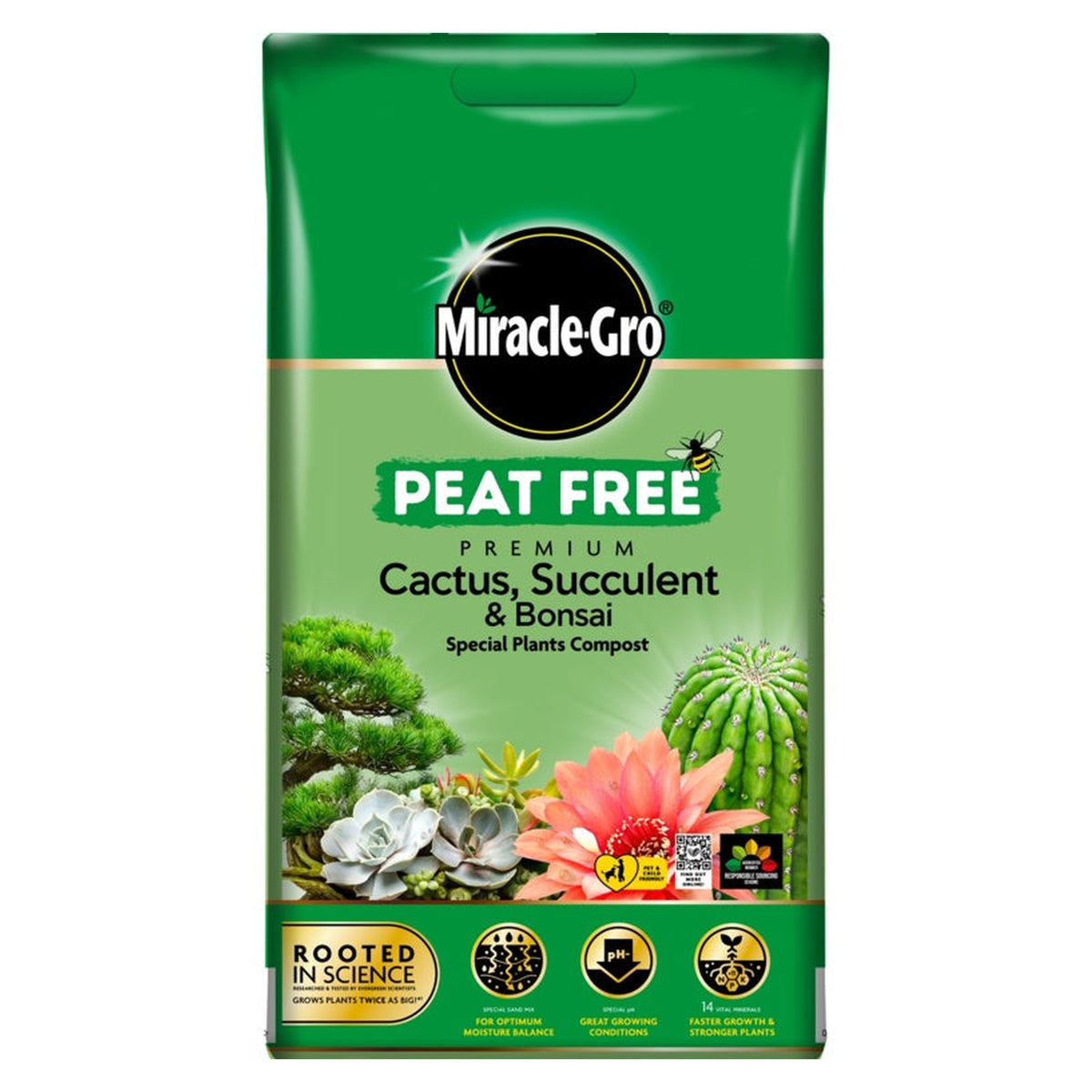 Miracle-Gro peat free cactus succulent and bonsai compost