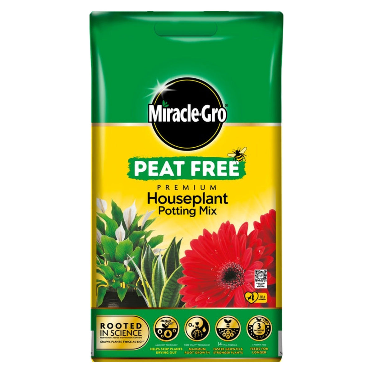 Miracle-Gro peat free houseplant potting mix 10L bag