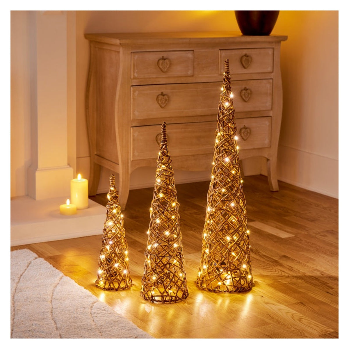 Multi Act Lit Cones Set of 3 - 80cm, view 2