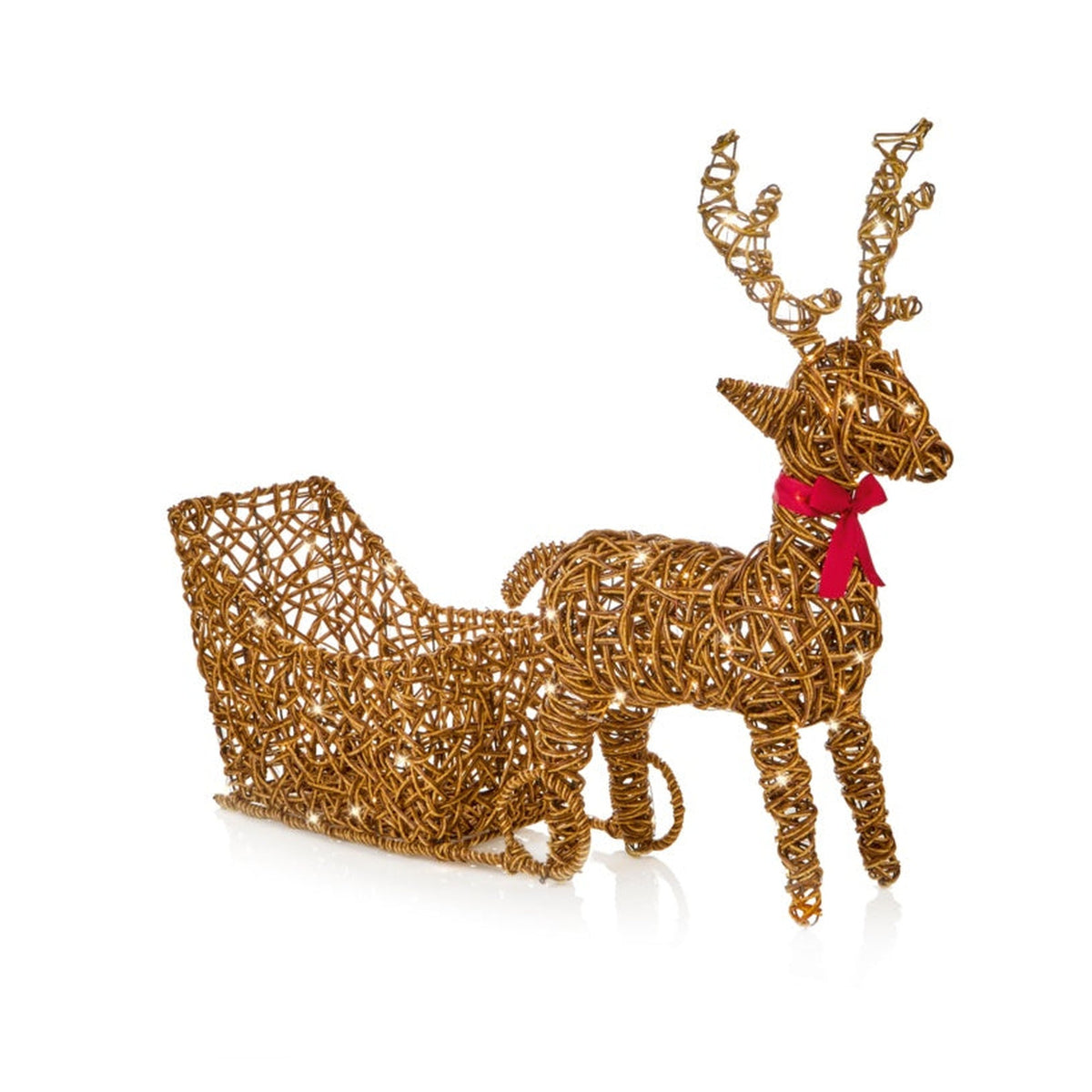 Multi Action Lit Rattan Look Reindeer - 82 x 67cm