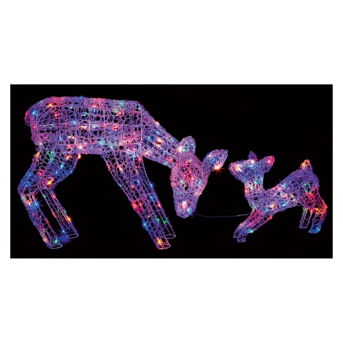Multi Action Mother & Baby Deer 70-38cm - 230 Multi Coloured LEDs