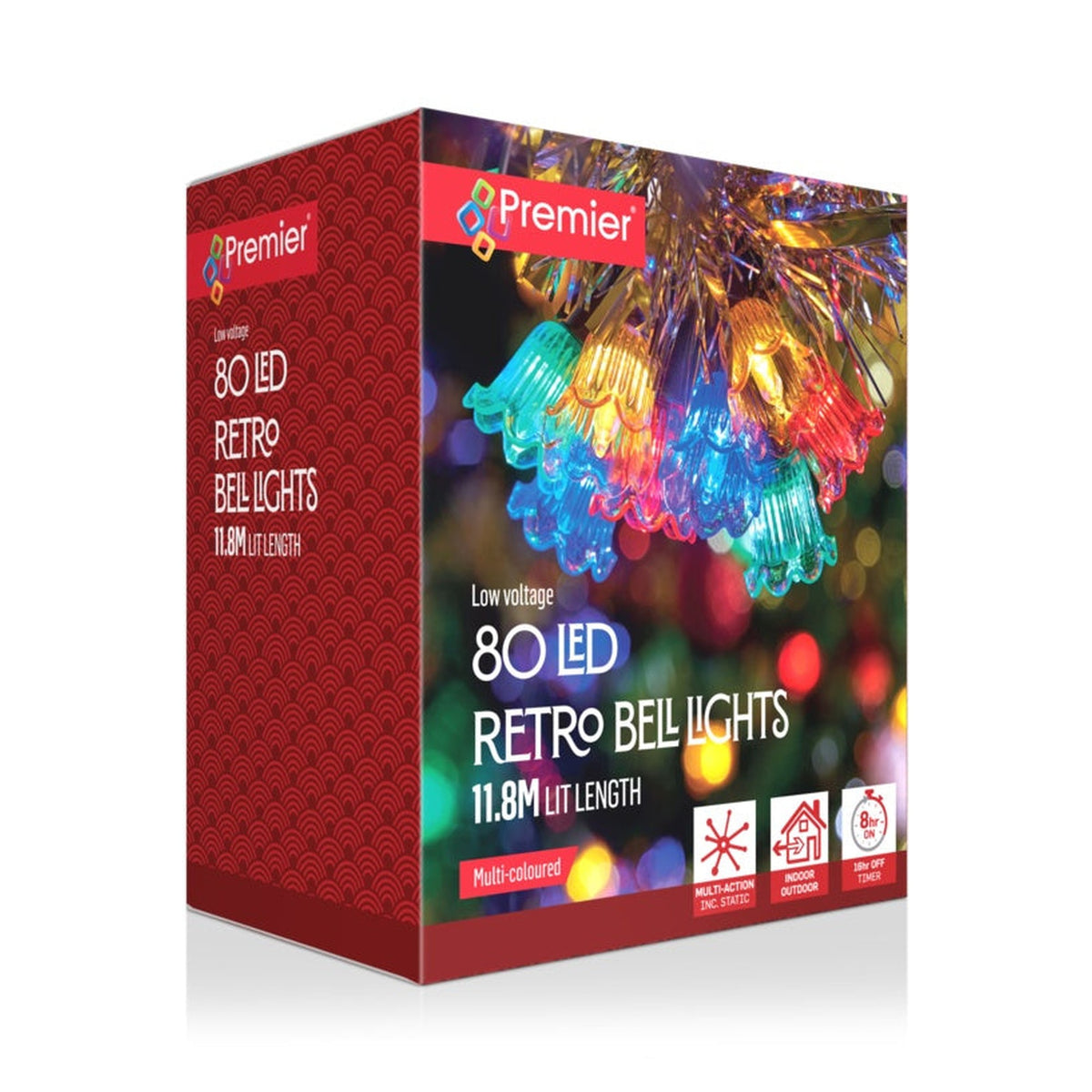 Multi Action Retro Bell Lights - 80 Multi Coloured LEDs
