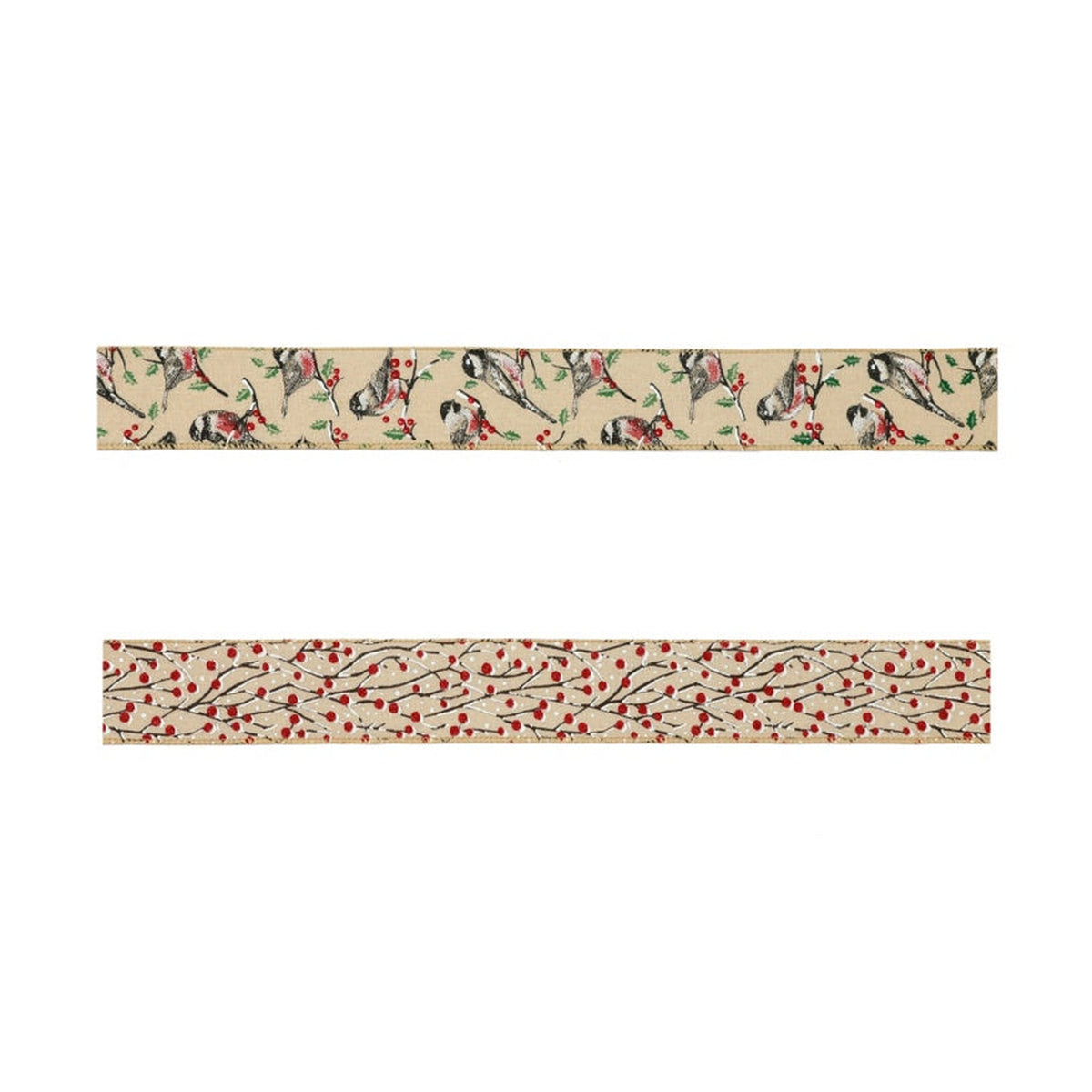 Natural Bird or Berry Ribbon - 6cm x 5m