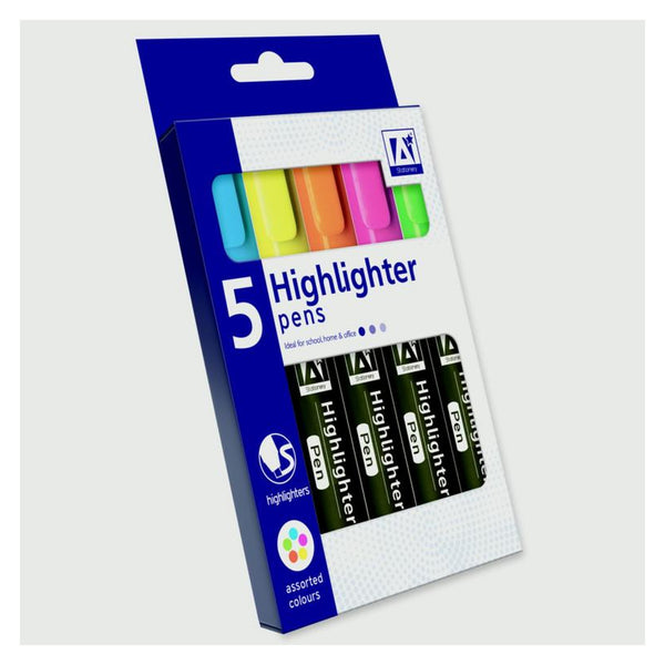 Neon Highlighter Pens - Pack 5