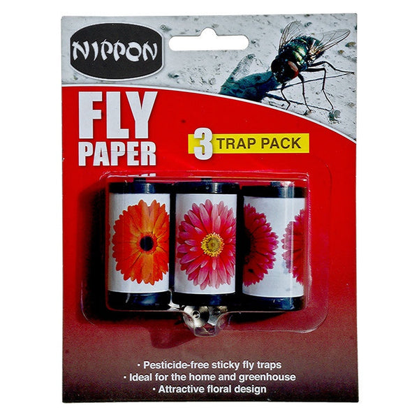 Nippon Fly Papers pack of 3 sticky fly traps