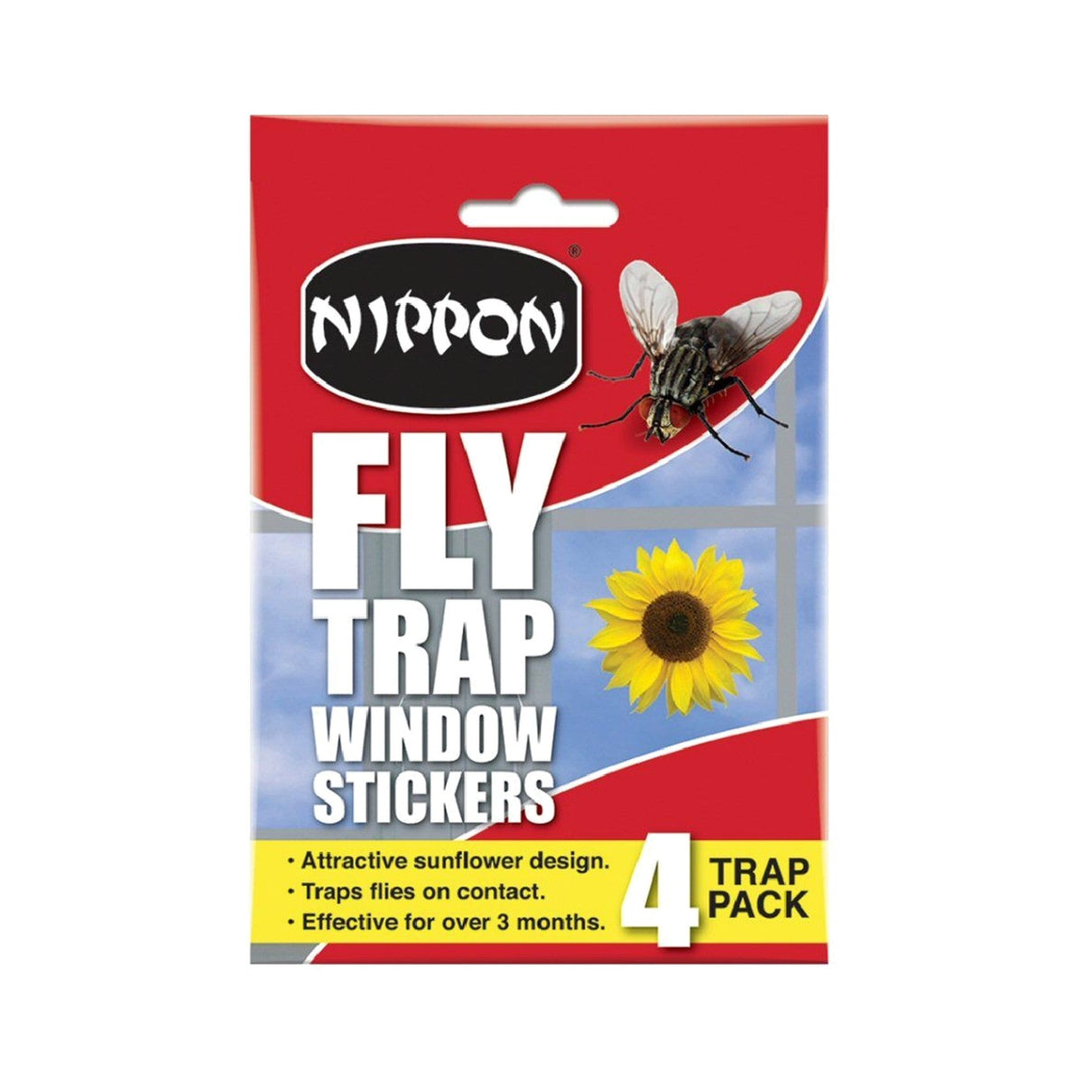 Nippon Sunflower Fly Trap Window Stickers, Pack of 4