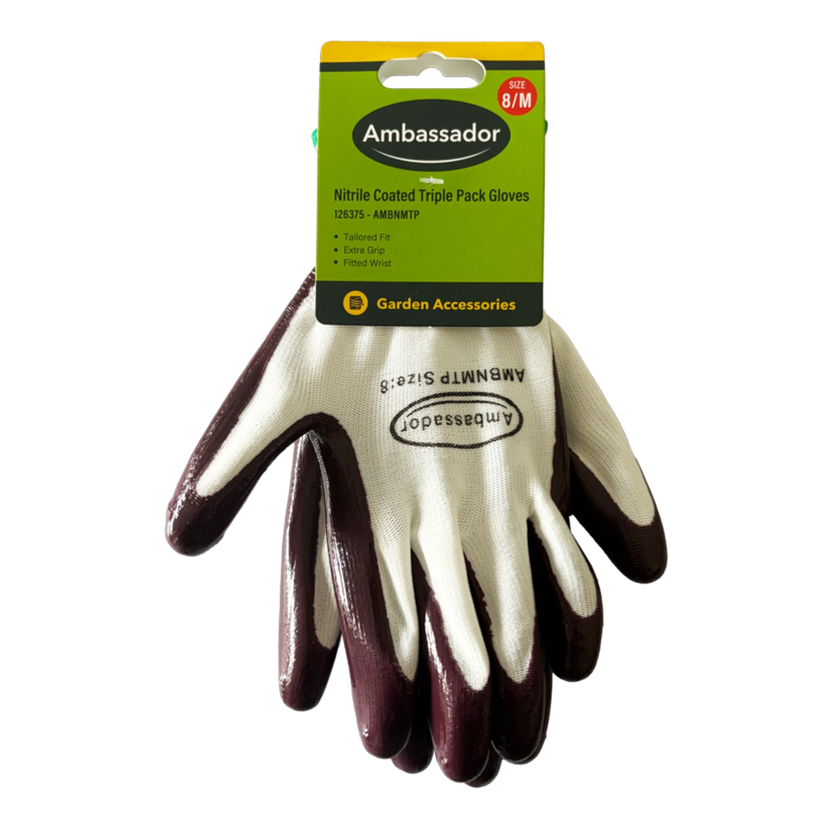 Nitrile Coated Triple Pack Gloves - 8/M