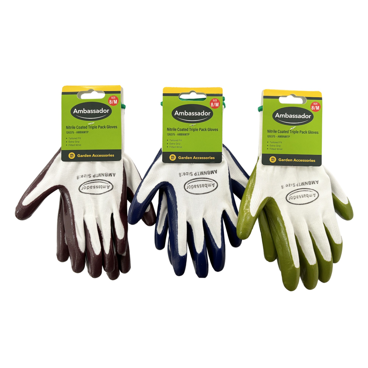 Nitrile Coated Triple Pack Gloves - 8/M, view 2