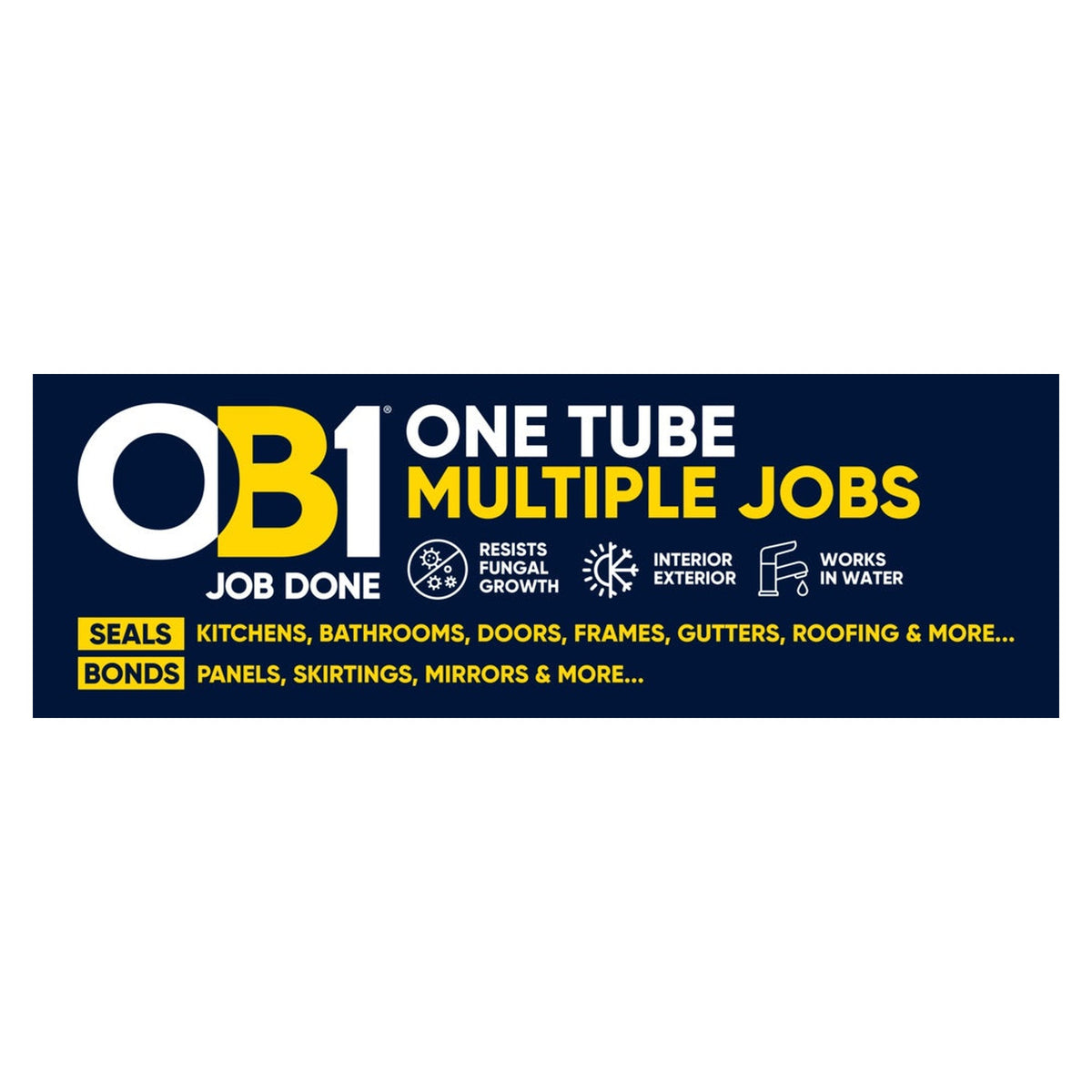 OB1 Multi Surface Sealant and Adhesive 290ml in White, view 6