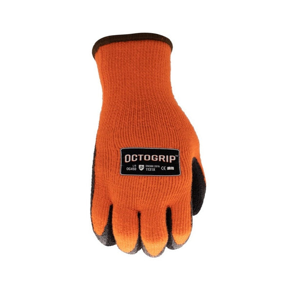 Octogrip winter fleece lined foam latex gloves size large