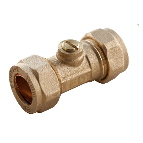 Oracstar 15mm slotted brass compression isolating valve