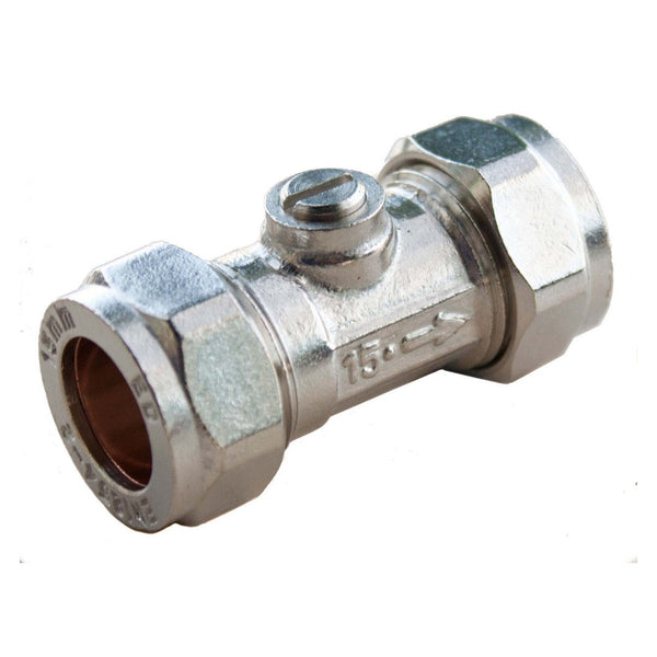 Oracstar chrome slotted 15mm isolating valve
