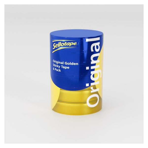 Original Golden Sticky Tape Tower Of 6 - 24mm x 50m