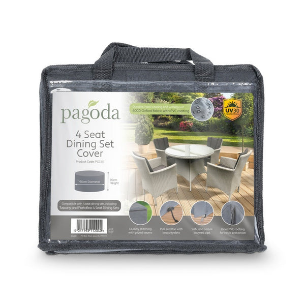 Pagoda 4 seat dining set cover 190 x 90cm